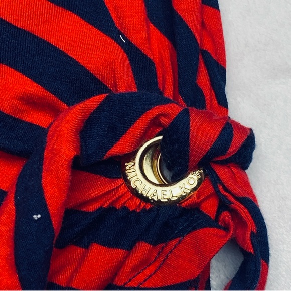 Michael Kors Red and Navy Striped Shirt Women’s Size Large - Picture 3 of 6